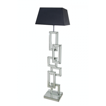 FLOORLAMP 4107 Mirror Floorlamp & shade 47x47x160